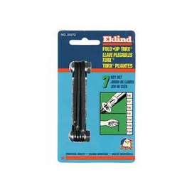 Torx Fold-Up Key Set, T-6 to T-20, Black Oxide