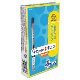 InkJoy 300 Stick Ballpoint Pen, Fine 0.7mm, Black Ink, Smoke Barrel, Dozen