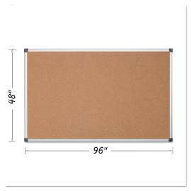 Value Cork Bulletin Board with Aluminum Frame, 48 x 96, Natural