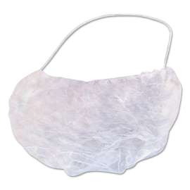 Disposable Beard Covers, Polypropylene, White, 100/PK, 10PK/CT