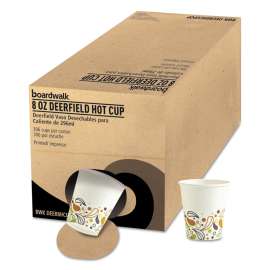 Convenience Pack Paper Hot Cups, 8 oz, Deerfield Print, 306/Carton