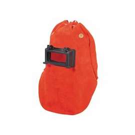 Fibre-Metal® Leather Welding Hood, Lens Shade 10, Orange, Lift-Front Glassholder, 2 in x 4-1/4 in Window