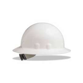 SuperEight® Hard Hat, 8-Point Ratchet, E-1 Full Brim, White