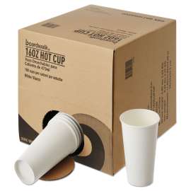 Convenience Pack Paper Hot Cups, 16 oz, White, 180/Carton