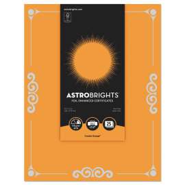 Foil Enhanced Certificates, 8 1/2" x 11", Cosmic Orange, 25/Pk