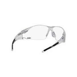 Rush Series Safety Glasses, HD Lens, Anti-Scratch, Hydrophobic, Clear Frame, TPR