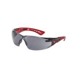 Rush+ Series Safety Glasses, Smoke Lens, Platinum Anti-Fog/Anti-Scratch
