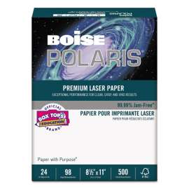 POLARIS Premium Laser Paper, 98 Bright, 24lb, 8.5 x 11, White, 500/Ream