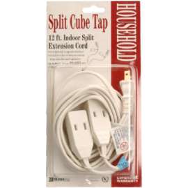 12' 16/2 WHT Split Cord