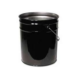 Unlined Open Head Steel Pail, 5 gal, Steel, Black
