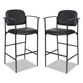 Alera Sorrento Series Stool, Supports up to 300 lbs., Black Seat/Black Back, Black Base, 2/Carton