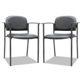 Alera Sorrento Series Stacking Guest Chair, Black Seat/Black Back, Black Base, 2/Carton
