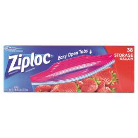 Double Zipper Storage Bags, 1 gal, 1.75 mil, 10.56" x 10.75", Clear, 342/Carton