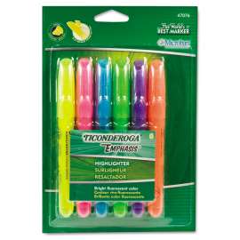 Emphasis Desk Style Highlighters, Chisel Tip, Assorted Colors, 6/Set