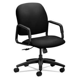 HON Solutions Seating 4000 Series Leg Base Guest Chair, 23.5" x 24.5" x 32", Navy Seat, Navy Back, Black Base