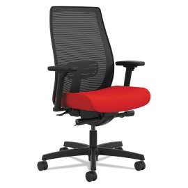 HON Motivate Four-Leg Stacking Chair, Supports 300lb, 18.25" Seat Height, Morel Fabric Seat, Shadow Back, Platinum Base, 2/Carton