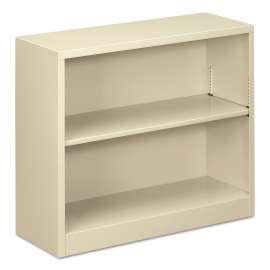 Steel Bookcase, 2-Shelf, 34.5"w x 12.63"d x 29"h, Putty