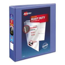 Heavy-Duty View Binder with DuraHinge and Locking One Touch EZD Rings, 3 Rings, 2" Capacity, 11 x 8.5, Periwinkle
