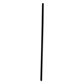 Single-Tube Stir-Straws, 6", Black, 10000/Carton