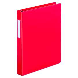 Deluxe Non-View D-Ring Binder with Label Holder, 3 Rings, 1" Capacity, 11 x 8.5, Red