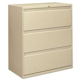 Three-Drawer Lateral File Cabinet, 36w x 18d x 39.5h, Putty