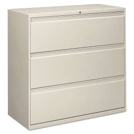 Three-Drawer Lateral File Cabinet, 42w x 18d x 39.5h, Light Gray