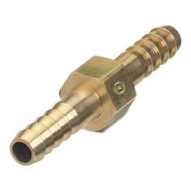 Brass Hose Splicers, 200 PSIG, Barb Hex, 3/8 in