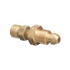 Brass Cylinder Adaptors, CGA-510 POL Acetylene To CGA-300 Commercial Acetylene