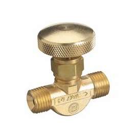 Non-Corrosive Gas Flow Valves, 200 PSIG, Brass, Oxygen, 9/16 in - 18 RH(M)
