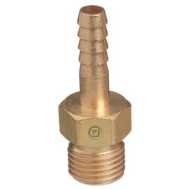 Brass Hose Adaptors, Male/Barb, Brass, RH, 3/16 in