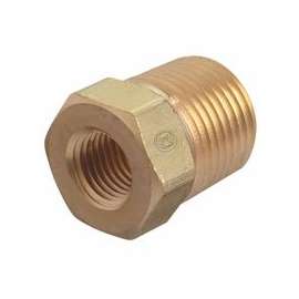 Pipe Thread Bushings, 3,000 PSIG, Brass, 1/4 in (NPT);1/8 in (NPT)