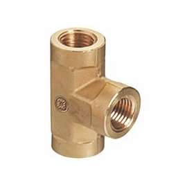 Pipe Thread Tees, Connector, 3,000 PSIG, Brass, 1/4 in (NPT)