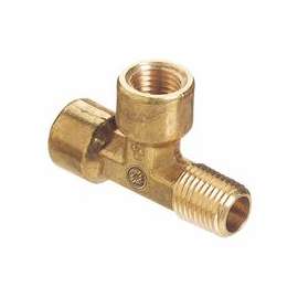 Pipe Thread Tees, Connector, 3,000 PSIG, Brass, 1/4 in NPT (Street)