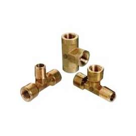 Pipe Thread Tees, Connector, 1,000 PSIG, Brass, 1/4 in NPT (Street)