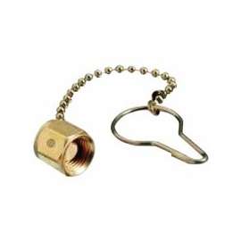 Manifold One-Piece Dust Cap Assemblies, Cap, Brass, Oxygen