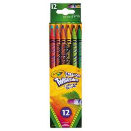 Twistables Erasable Colored Pencils, 12 Assorted Colors/Pack