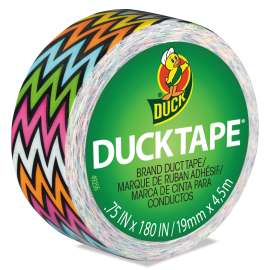 Ducklings, 1" Core, 0.75" x 15 ft, Multicolor High Impact Zig Zag
