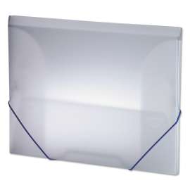 Twin-Pocket Poly Wallet, 2 Sections, Letter Size, Blue/Ice