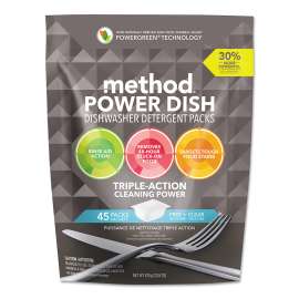 Power Dish Detergent Tabs, Fragrance-Free, 45 Tabs/Pack