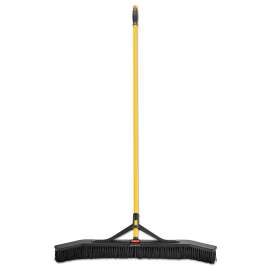 Maximizer Push-to-Center Broom, 36", PVC Bristles, Yellow/Black