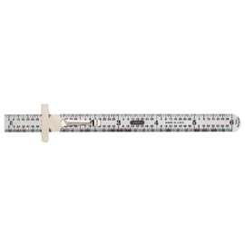 Industrial Steel Rules, 6 in X 15/32 in, Polished Stainless Steel, Rigid