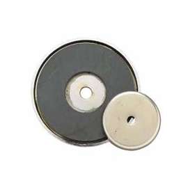 Shallow Pot Ceramic Magnets, 50 lb, 3 1/4 in Dia.