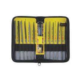 12-Pc Swiss Pattern Needle File Set, 5-1/2 in, #2 Single Cut Swiss Pattern