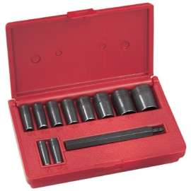 Gasket Punch Sets, Round, English, 10 Punches 1/4 in - 1 in; Mandrel, Case