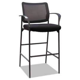 Alera IV Series Guest Stool, 25.38" x 20.88" x 44.5", Black Seat/Black Back, Black Base, 2/Carton
