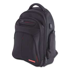Purpose 2 Section Business Backpack, Laptops 15.6", 8.5" x 8.5" x 19.5", Black