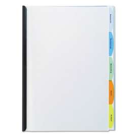 Polypropylene View-Tab Report Cover, Binding Bar, Letter, Holds 20 Pages, Clear