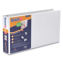 QuickFit Landscape Spreadsheet Round Ring View Binder, 3 Rings, 2" Capacity, 14 x 8.5, White