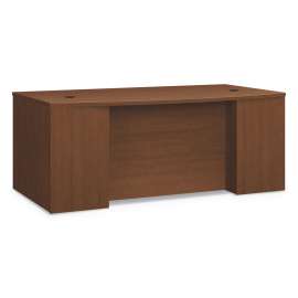 HON Foundation Bow Top Desk Shell, 72w x 42d x 29h, Mahogany