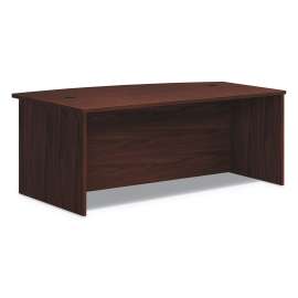 HON Foundation Reception Station with Bow Front, 72w x 36d x 14.25h, Mahogany